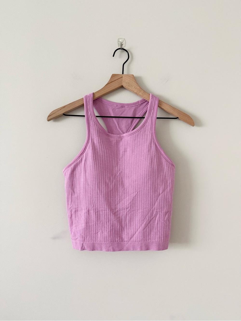 Lululemon Ebb to Street Ribbed Racerback Cropped Tank in Pink Size 8
